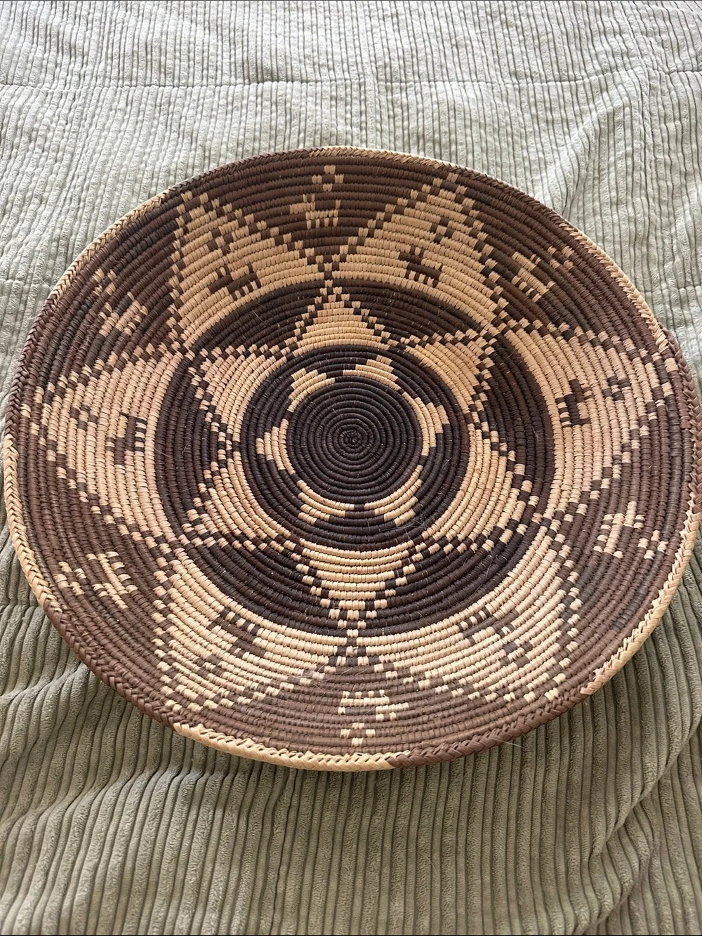 Handwoven Decorative Woven Bowl — Brown and Natural